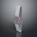 Stylish White Strap Watch With Yellow Dial And Minimalist Design