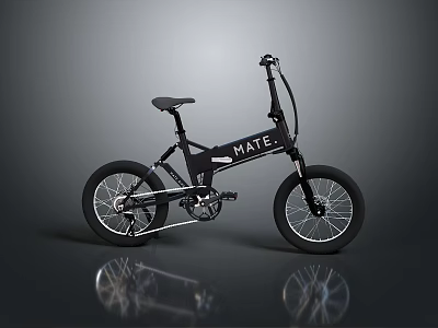 Black MATE Bicycle With Modern Sleek Frame And Stylish Wheels For Urban Use 3d model