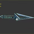 Modern Dagger With Red Diamond Pattern Handle And Blue Metallic Blade Sleek Design
