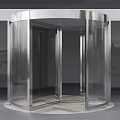 Elegant Circular Stainless Steel Revolving Door With Glass Panels For Modern Building Entrance