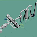 Industrial Equipment with Conical Vessel Metal Pipes Support Stands and Connecting Parts