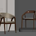Elegant Modern Wooden Frame Dining Chairs With Upholstered Seats In Interior