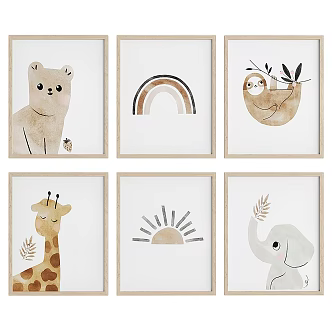 Modern Children's Hanging Paintings 3d model