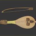 Traditional String Musical Instrument With Wooden Body Strings And Bow