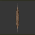 Traditional Wooden Canoe with Slender Hull and Lattice Interior Design as Classic Water Transportation