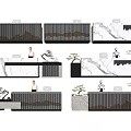Modern Reception Desk Front Desk 3d model