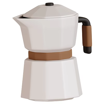 Modern Minimalist Spice Jar With White Body Brown Accent And Black Handle For Kitchen Use 3d model