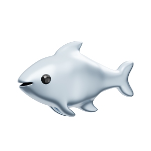 Dolphin Fish Silver Fish Marine Life Toy Fish Cartoon Fish 3d model