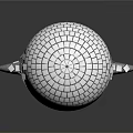 Shiny Mirrored Disco Ball With Metal Pole Wing Decorations And Colorful Base
