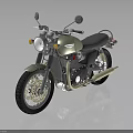 Vintage Classic Motorcycle With Round Headlight Black Leather Seat Spoke Wheels And Chrome Details