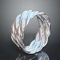 Elegant Silver Braided Ring With Intricate Metallic Design For Fashionable Accessories