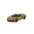 Yellow Corvette Sports Car With Sleek Body Design Black Alloy Wheels And Modern Front Fascia