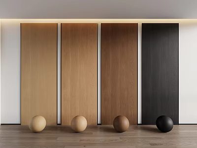Modern Wooden Wall Panels in Light Medium Dark Brown and Black for Interior Design 3d model