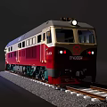 Red and White Model Train With Front Locomotive Numbered Details On Rail Track Clear Wheels