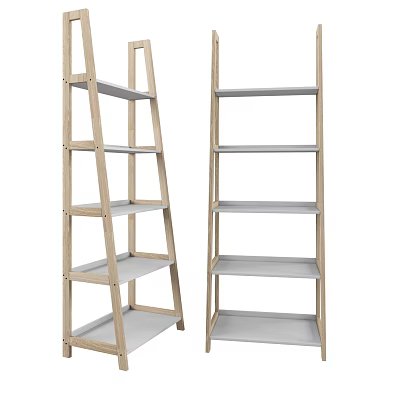 Wooden Display Shelves With Modern Design Multiple Layers And Sturdy Structure 3d model