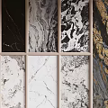 Wall Panels With Various Marble Textures And Decorative Design Styles 3d model