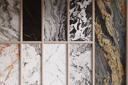 Modern Wall Panel Marble Texture Wall Panel 3d model