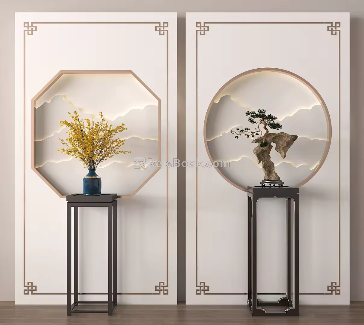 New Chinese porch partition 3d model