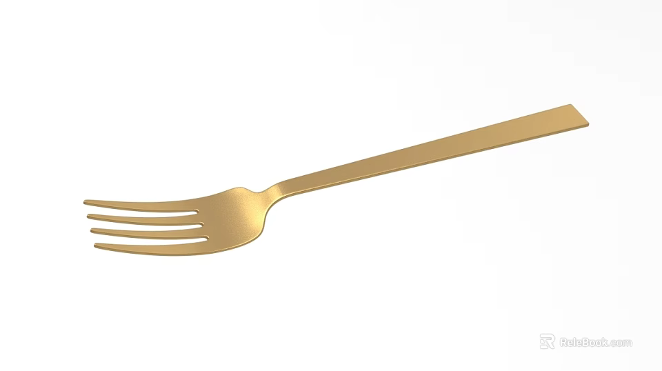 Elegant Golden Tableware Set With Modern Sleek Design Forks And Premium Metallic Finish 3d model 