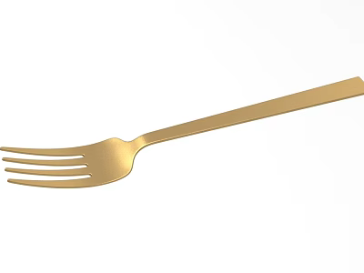 Elegant Golden Tableware Set With Modern Sleek Design Forks And Premium Metallic Finish 3d model