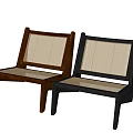 Modern Wooden Frame Lounge Chair With Mesh Backrest And Beige Seat Design