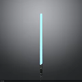 Blue Lightsaber With Glowing Blade And Metallic Hilt On Dark Background