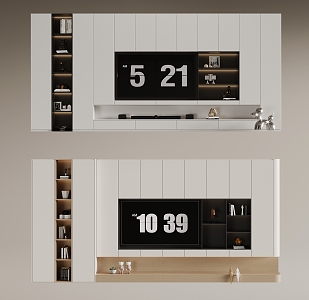 Modern TV Cabinet TV Background Wall Integrated Cabinet 3d model