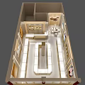 King Sang Jewelry Store Luxury Interior Featuring Golden Counters Display Cases And Female Model Posters