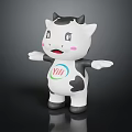 Cute Black And White Cartoon Cow Decorative Figure For Home Furniture With Yili Logo