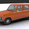 Vintage Orange Classic Car Featuring Retro Exterior Design And Wheels