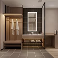 Modern Hotel Guest Room Interior With Comfortable Bed Large TV And Wooden Flooring