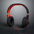 Black and Orange Over Ear Headphones with Built in Microphone and Soft Ear Cushions