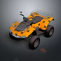 All Terrain Yellow ATV With Black Cross Patterns For Off Road Use