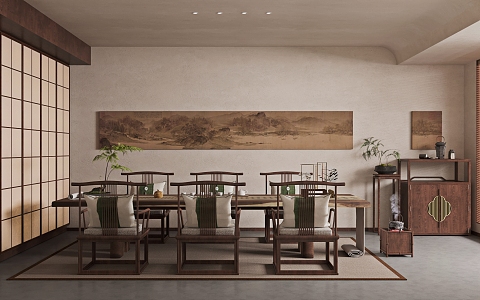 New Chinese Tea Room 3d model