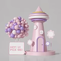 Modern Meichen photo area clock-in area window Meichen balloon Meichen display area exhibition point shopping mall Meichen 3d model
