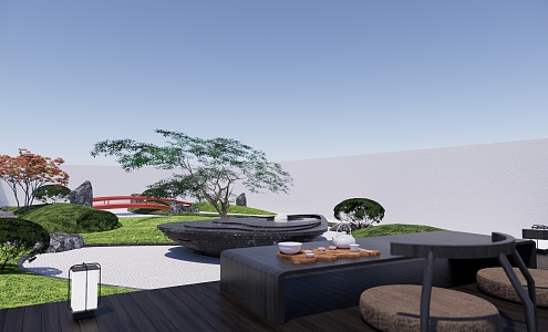 Japanese Garden Courtyard Garden 3d model