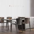 Modern Dining Room Interior With Stylish Island Counter And Comfortable Chairs