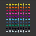 Colorful Geometric Decorative Ornament Set With Various Colors For Home