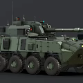 Advanced Military Weapon Six Wheeled Armored Vehicle With Green Body Cannon Antenna And Armor
