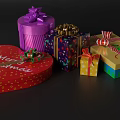 Colorful Decorative Gift Boxes With Bows And Various Holiday Designs For Household Use