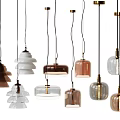 Stylish Modern Pendant Lights With Various Designs Neutral Pastel Colors Rounded And Layered Shapes