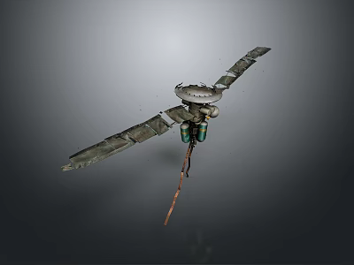 Unmanned Aerial Drone With Extended Wings Rotor System And Central Body Structure 3d model