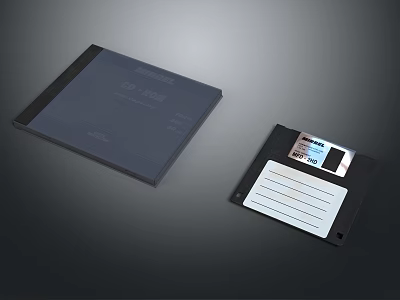 Vintage Entertainment Electronics With Floppy Disk And Classic Storage Media Device 3d model