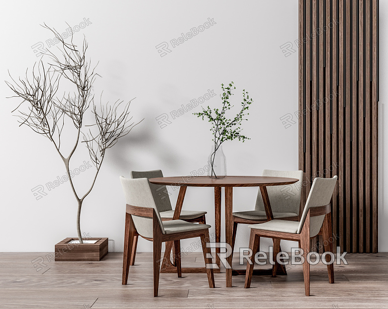 Modern Dining Table and Chair Combination Round Table and Chair Combination model