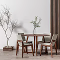 Modern Dining Table and Chair Combination Round Table and Chair Combination 3d model