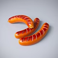 Perfectly Grilled Golden Brown Sausages With Crispy Diagonal Cuts On Grey Background