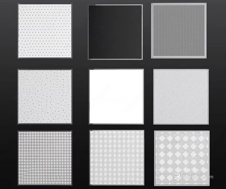 Modern Ceiling Design With Various Patterns Textures And Simple Geometric Styles 3d model 