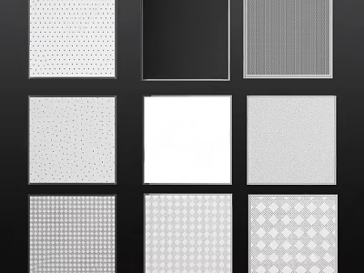 Modern Ceiling Design With Various Patterns Textures And Simple Geometric Styles 3d model