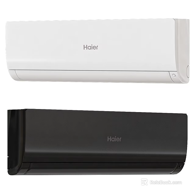 Haier Air Conditioner Fan With White And Black Modern Design For Home Cooling Use 3d model 