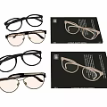 Stylish Eyeglasses With Different Frame Styles And Product Illustration Cards